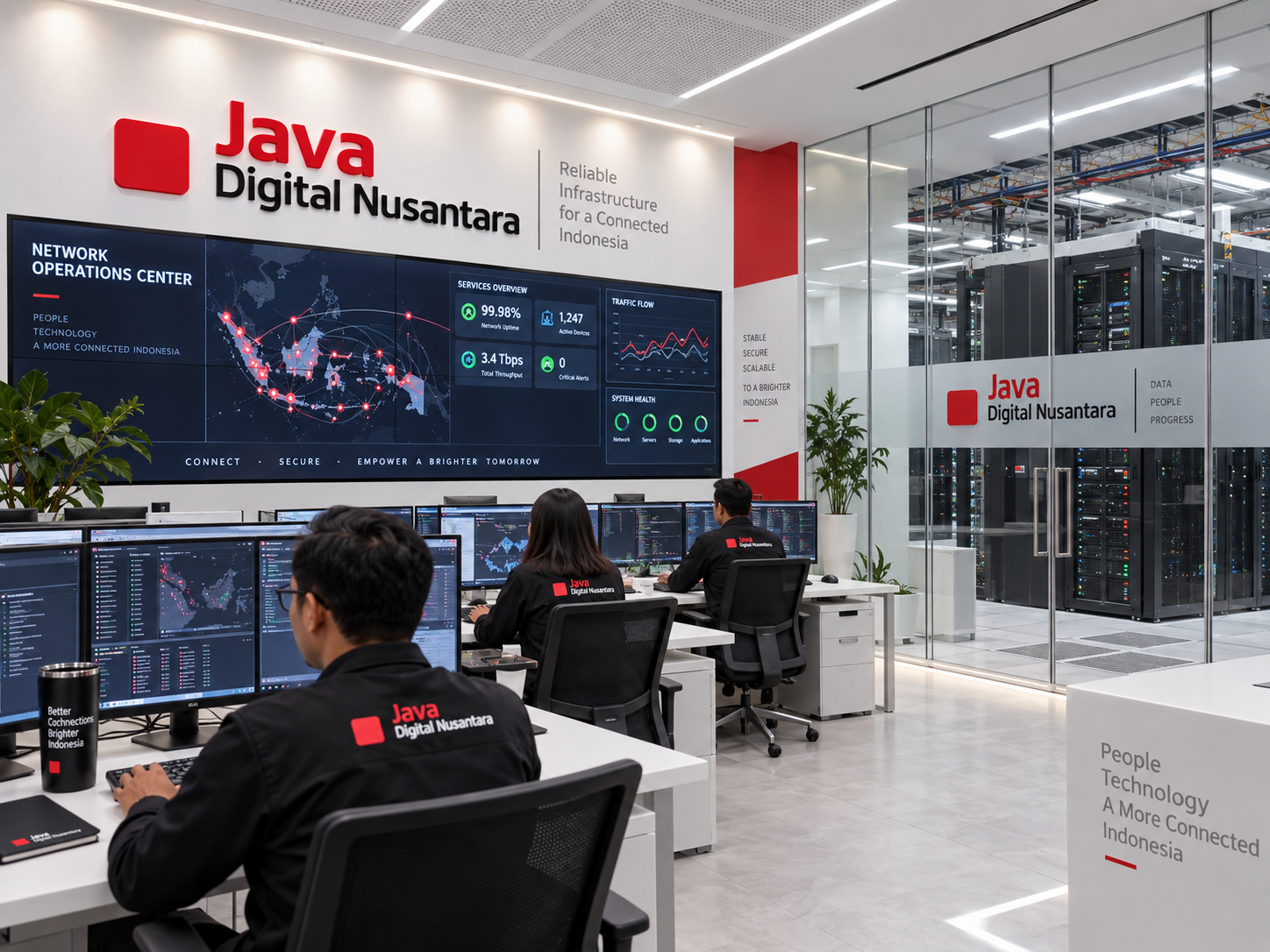 NOC dan data center PT Java Digital Nusantara